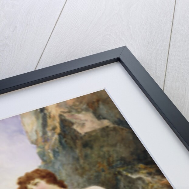 A Sea Nymph Seated on a Rock with a Ribbon of Seaweed by Alfred Augustus Glendening