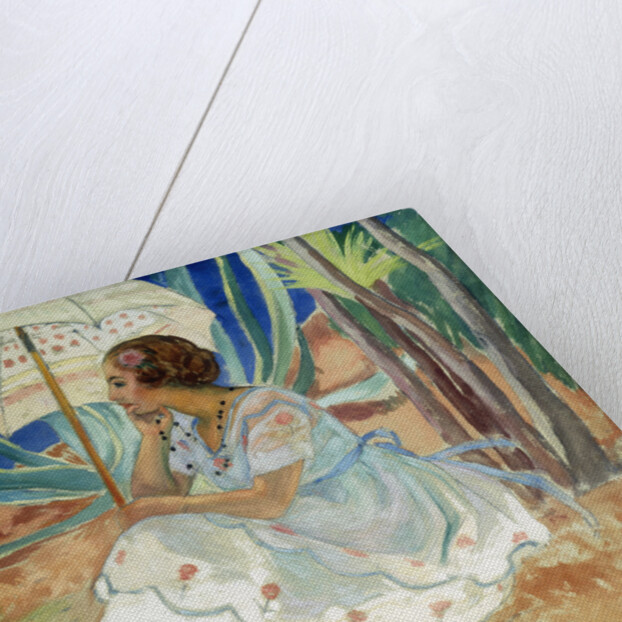 Young Woman with an Umbrella, Saint Maxime by Henri Lebasque
