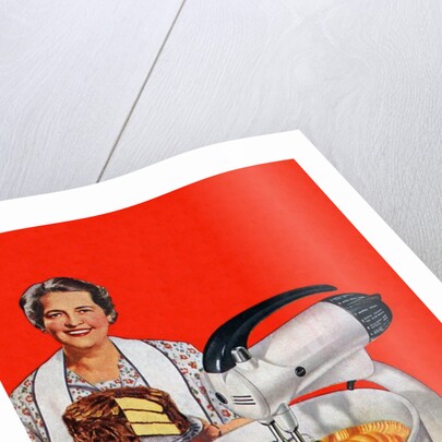 1940s Housewife with a Cake and Stand Mixer by Anonymous