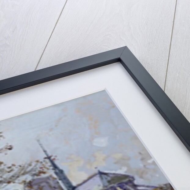 The Rive Gauche, Paris with Notre Dame Beyond by Eugene Galien-Laloue