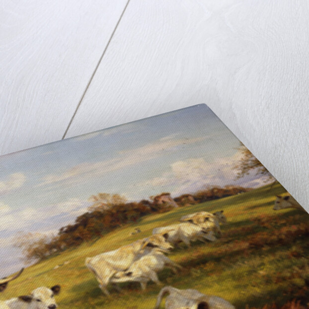 Wild Cattle of Chartley, Chartley Castle Beyond by Henry William Banks Davis