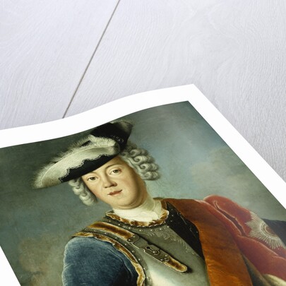 Portrait of a Gentleman, Said to be August William, Half Length, Wearing a Blue Jacket, White Shirt, and Armour Breast Plate by Anonymous