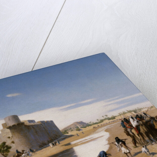 An Arab Caravan outside a Fortified Town by Jean-Leon Gerome