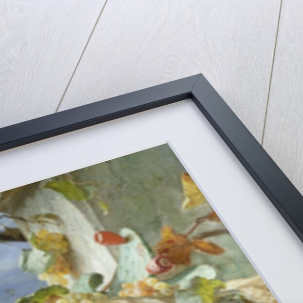 Peaches and Grapes in a Rocky Landscape by Theude Gronland