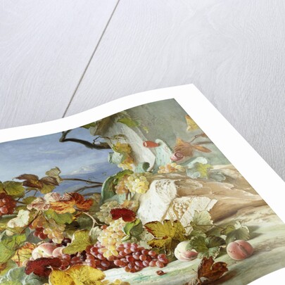 Peaches and Grapes in a Rocky Landscape by Theude Gronland