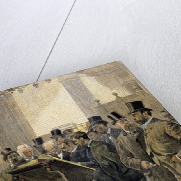 London Stock Exchange. Shipowners and merchants consulting the Lloyd's Loss Book by Anonymous