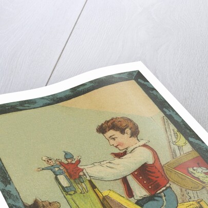 Boy with Hand Puppets by Anonymous