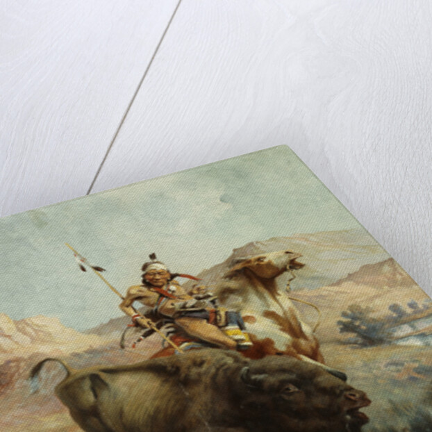 Indian and Buffalo by Edgar Samuel Paxson