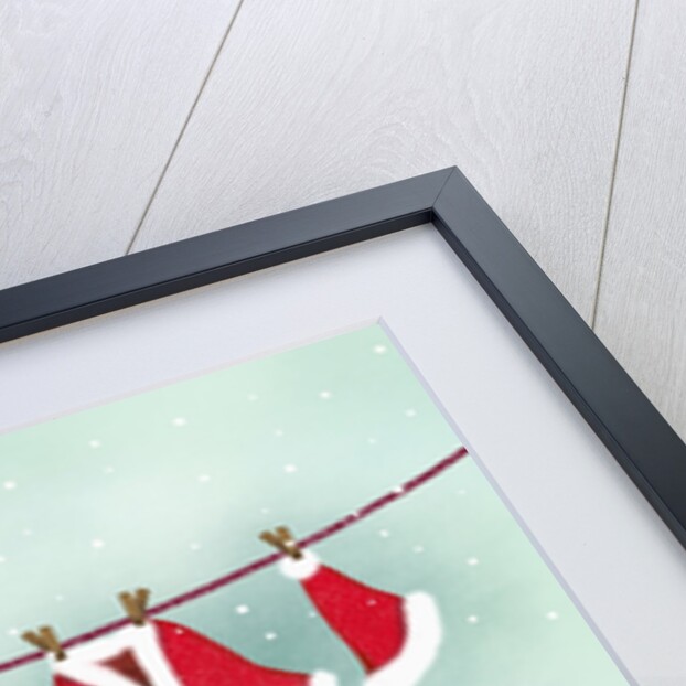 Illustration of santa clothes hanging outside by Anonymous
