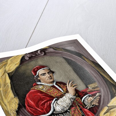 Clement XIV (1705-1774). Italian Pope, born Giovanni Vincenzo Antonio Ganganelli. Engraving by Anonymous