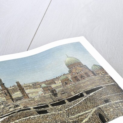 Egypt. Cairo. View of the city with the Citadel. Engraving by Anonymous