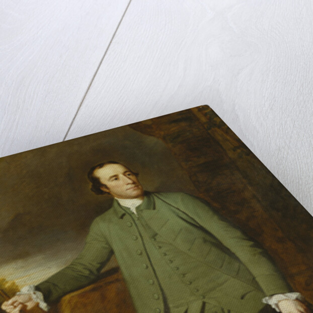 Portrait of George Morewood, standing full length, in a Green Coat, Waistcoat and Breeches by George Romney