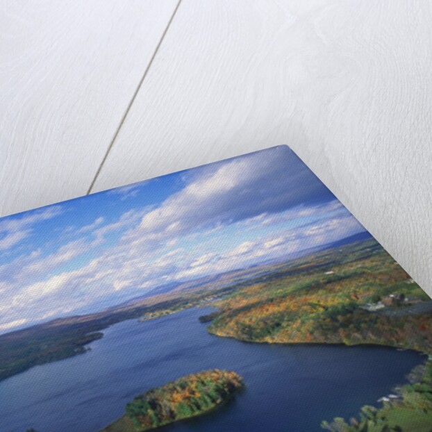 Aerial view of river and forest, Pittsfield, Massachusetts, USA by Anonymous