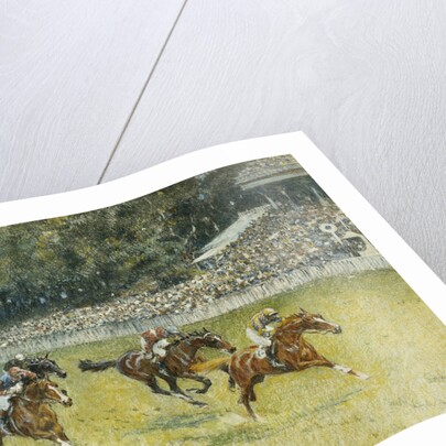 A Finish at Goodwood by Gilbert Holiday