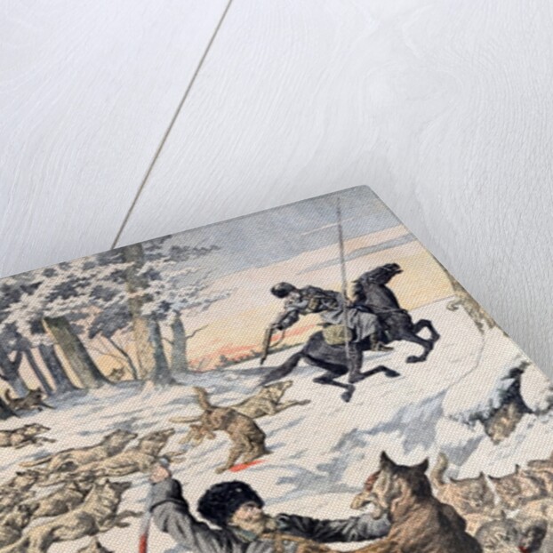Cossacks Attacked by Wolves Manchuria Siberia (May 1904) by Anonymous