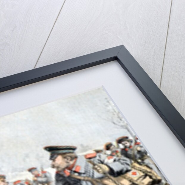 Russian Soldiers Transport Injured on Skies Russo-Japanese War ( by Anonymous