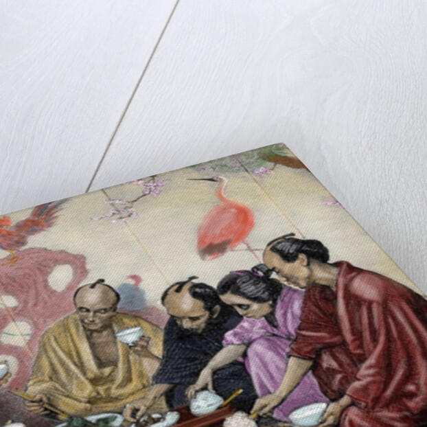 Japanese family eating by Anonymous