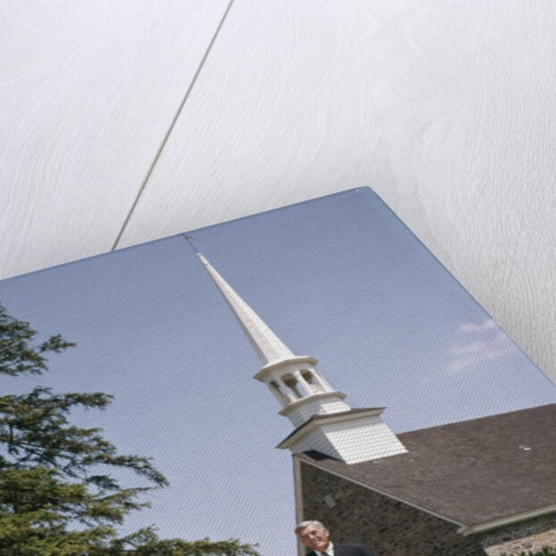 1960s Smiling Family Leaving Church Each Carrying Bible by Anonymous