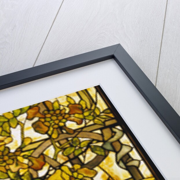 Tiffany Studios trumpet vine leaded glass window by Anonymous