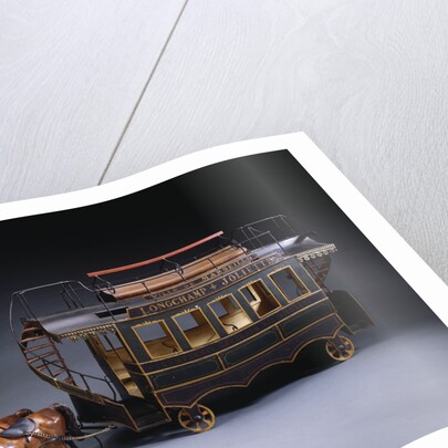 A magnificent early French hand painted tinplate horse drawn open double decker tram, with destination boards by Anonymous