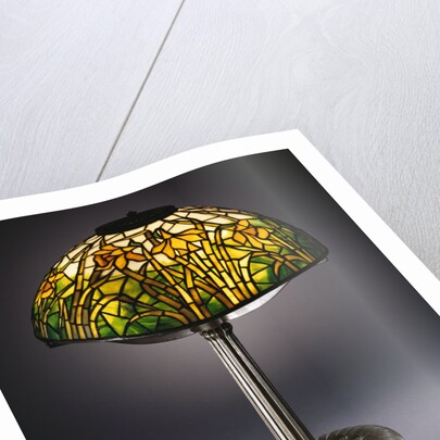 Tiffany Studios 'Daffodil' leaded glass and bronze table lamp by Anonymous
