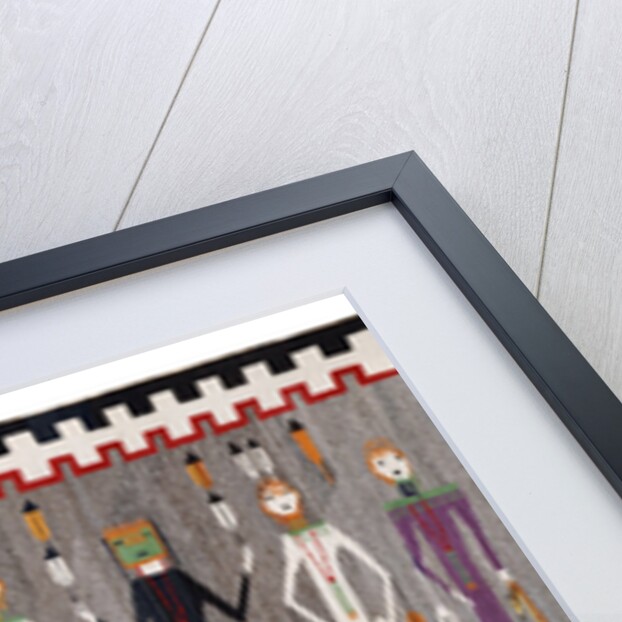 A Navajo Yei Rug showing nine figures by Anonymous