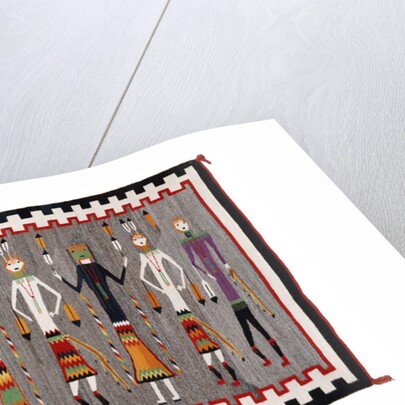 A Navajo Yei Rug showing nine figures by Anonymous
