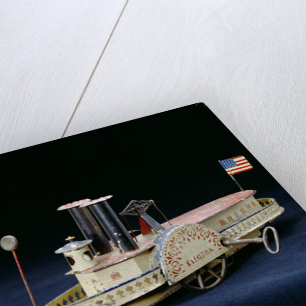 A rare Electra American clock-work, tinplate paddlewheel river boat, circa 1860's by Anonymous