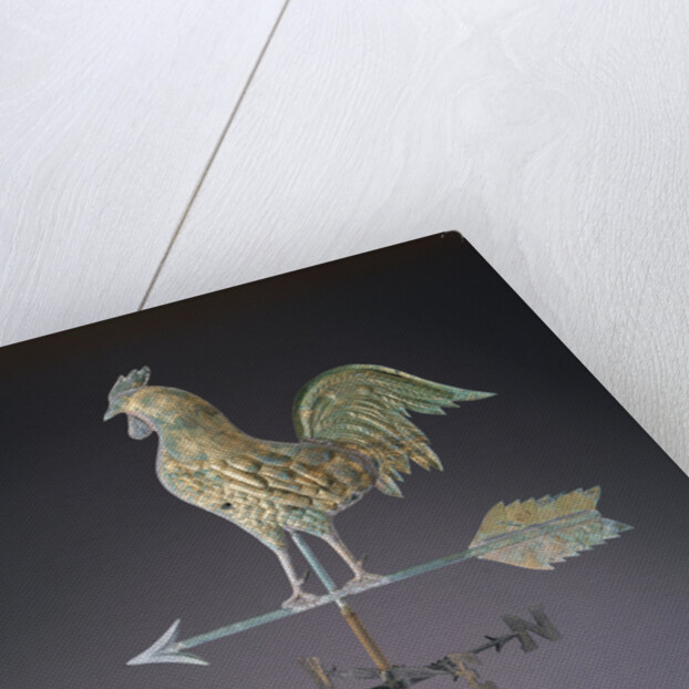 Fine feathered rooster and arrow weathervane by Anonymous
