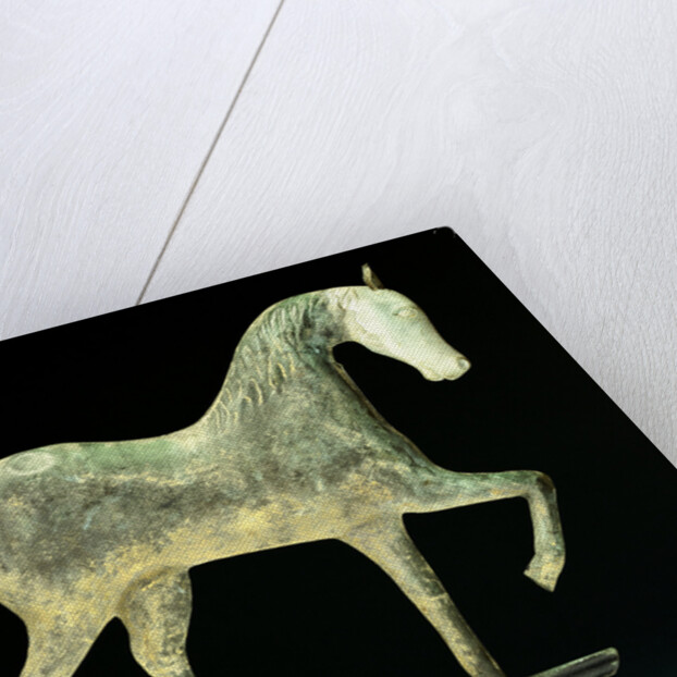 A molded copper and cast zinc horse weathervane by Anonymous