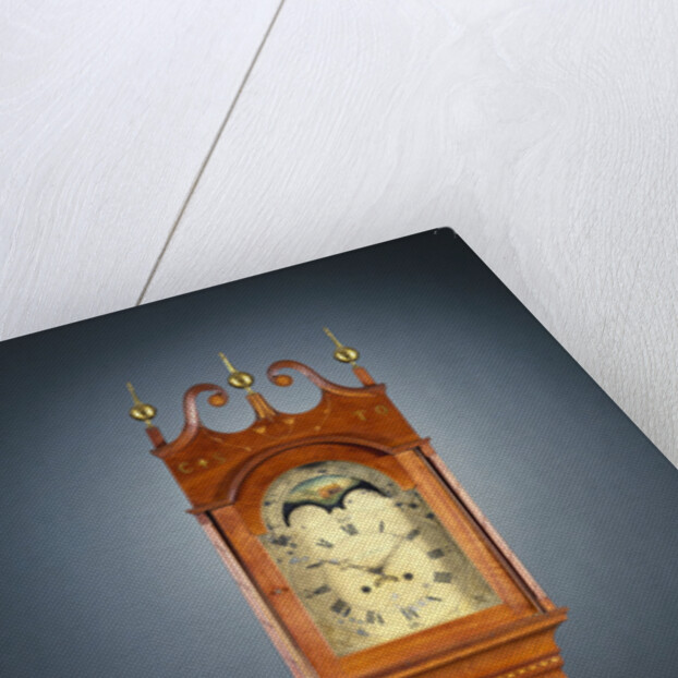 A rare federal inlaid cherrywood tall-case clock by Anonymous