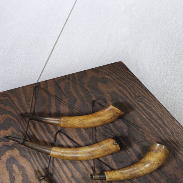A collection of engraved powder horns by Anonymous