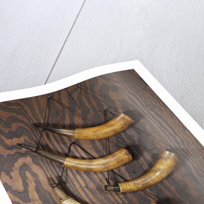 A collection of engraved powder horns by Anonymous