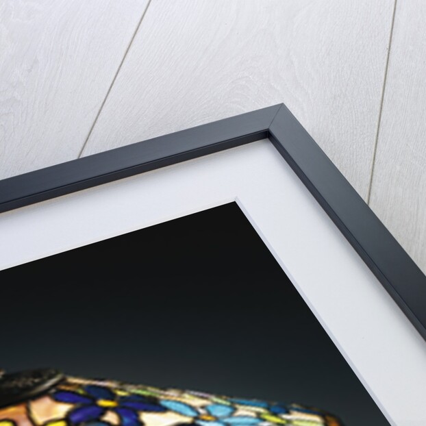 Tiffany Studios 'Clematis' leaded glass and bronze table lamp by Anonymous