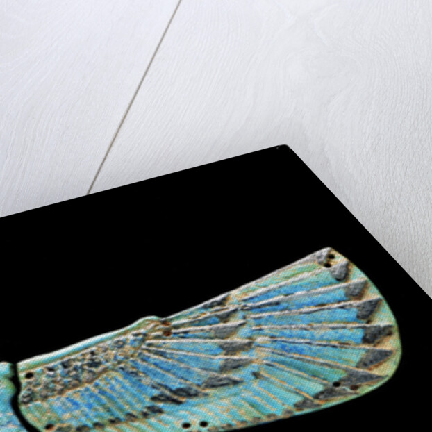 An Egyptian turquoise glazed composition pectorial in the form of a winged Isis by Anonymous