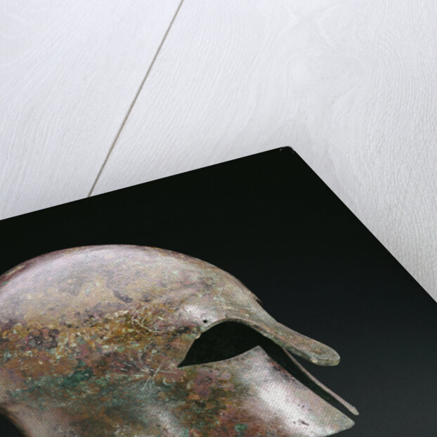 A Greek bronze Corinthian helmet by Anonymous