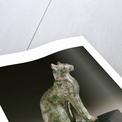 An Egyptian bronze figure of a cat by Anonymous