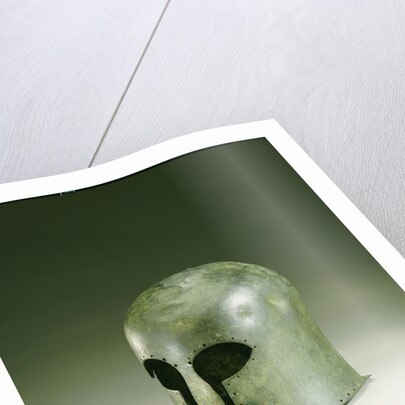 A Greek bronze Corinthian helmet by Anonymous