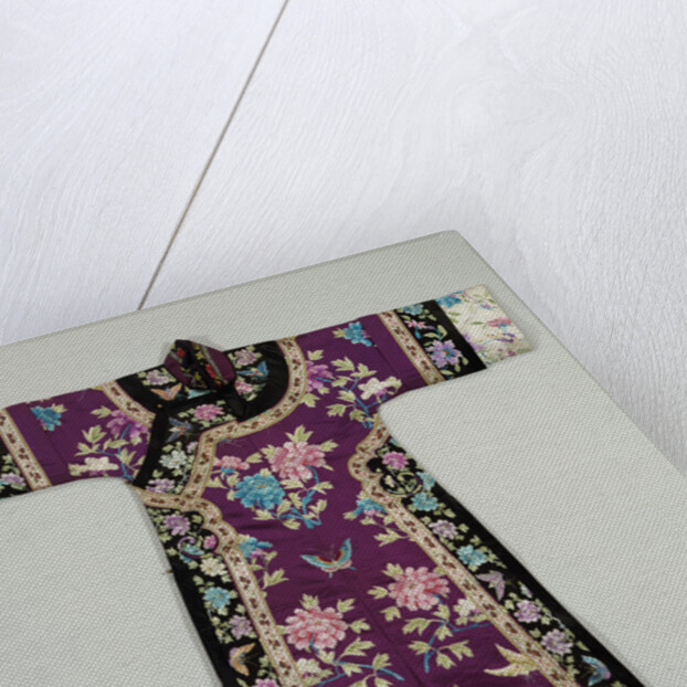 A purple ground Silk embroidered lady's informal robe by Anonymous