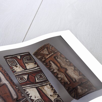 Three Mountain Ok shields of rectangular form by Anonymous