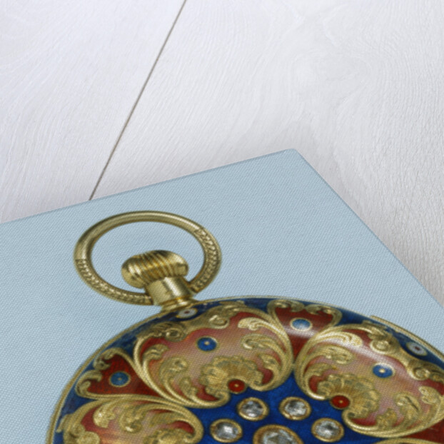 A Swiss gold, enamel and jewelled hunter-cased Jacquemart repeating watch by Anonymous