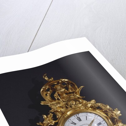 A bronze gilded clock, cartel Louis XV, St. Germain by Anonymous