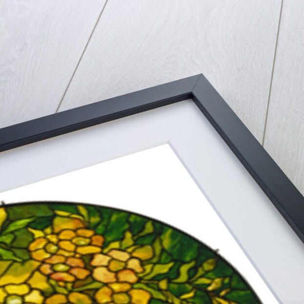 Tiffany Studios lighted shade of a fine alamander leaded glass and bronze vhandelier by Anonymous