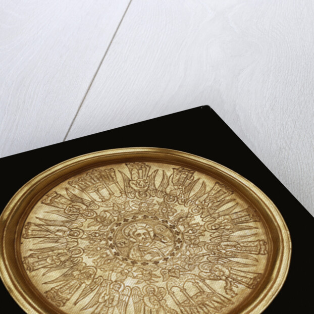 A gold engraved paten by Anonymous
