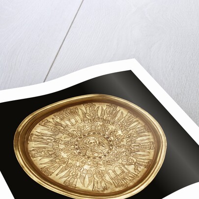 A gold engraved paten by Anonymous