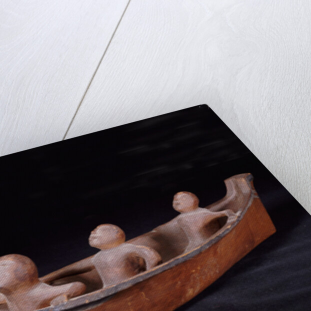A Makah hunting canoe model by Anonymous