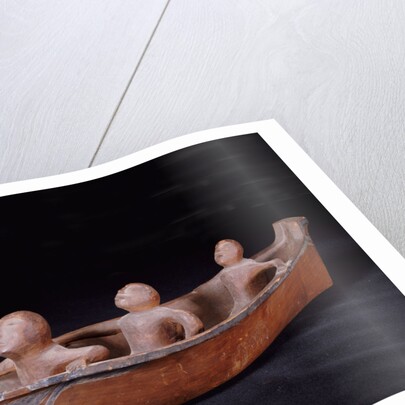 A Makah hunting canoe model by Anonymous