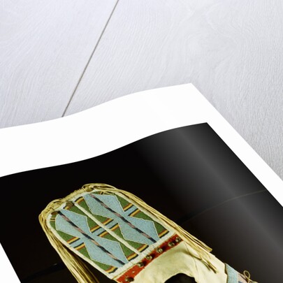 Crow beaded hide cradleboard by Anonymous