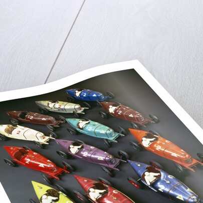 A group of CIJ clockwork painted tinplate Alfa Romeo P2 racing cars, late 1920s by Anonymous