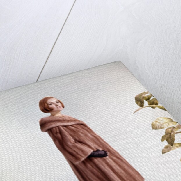 1960s Woman Wearing Fur Mink Coat by Anonymous